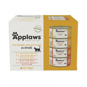 APPLAWS CAT COLLECTION CHICKEN kaķu konservu izlase Vista buljonā 4 veidi 70g N12